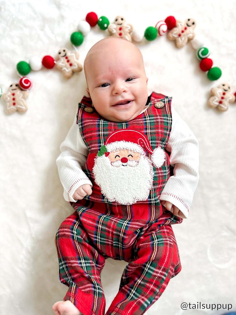 MudPie unisex-baby Santa Tartan Longall Set - Image 3